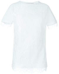 T-shirt girocollo di pizzo bianca di Christopher Kane