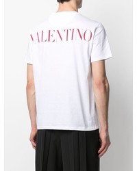 T-shirt girocollo di pizzo bianca di Valentino