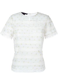 T-shirt girocollo di pizzo bianca di Marc by Marc Jacobs
