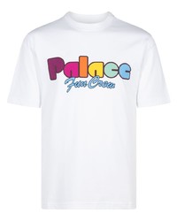 T-shirt girocollo di pizzo stampata bianca di Palace