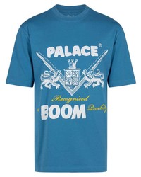 T-shirt girocollo di pizzo stampata blu di Palace