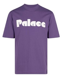 T-shirt girocollo di pizzo viola di Palace