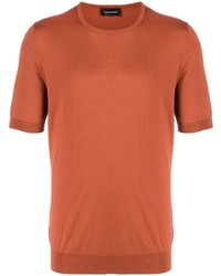T-shirt girocollo di seta arancione di Tagliatore