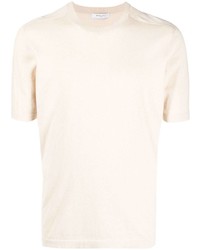 T-shirt girocollo di seta beige di Boglioli