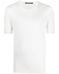 T-shirt girocollo di seta bianca di Tagliatore