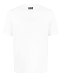 T-shirt girocollo di seta bianca di Zegna