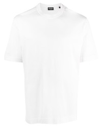 T-shirt girocollo di seta bianca di Zegna