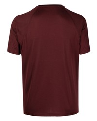 T-shirt girocollo di seta bordeaux di Corneliani