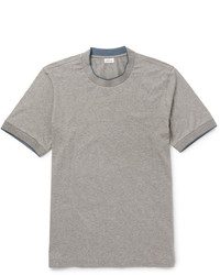 T-shirt girocollo di seta grigia