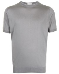 T-shirt girocollo di seta grigia di Colombo