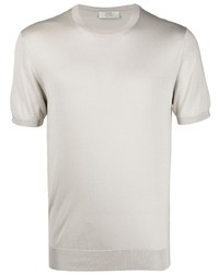 T-shirt girocollo di seta grigia di Mauro Ottaviani
