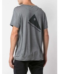 T-shirt girocollo di seta grigia di Klättermusen