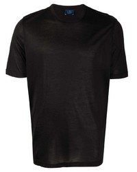 T-shirt girocollo di seta nera di Barba