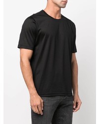 T-shirt girocollo di seta nera di Fileria