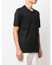 T-shirt girocollo di seta nera di Brioni