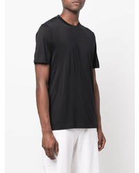 T-shirt girocollo di seta nera di Brunello Cucinelli