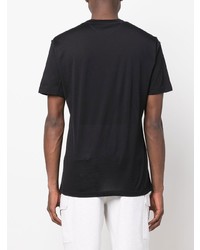 T-shirt girocollo di seta nera di Brunello Cucinelli