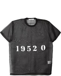 T-shirt girocollo di seta nera di Givenchy