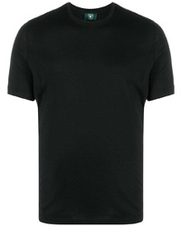 T-shirt girocollo di seta nera di Kired