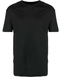 T-shirt girocollo di seta nera di Les Hommes