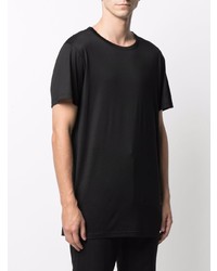 T-shirt girocollo di seta nera di Ann Demeulemeester