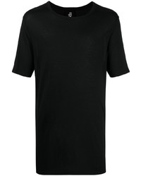 T-shirt girocollo di seta nera di Thom Krom