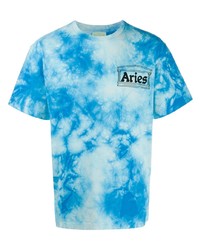 T-shirt girocollo effetto tie-dye acqua di Aries