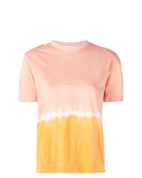 T-shirt girocollo effetto tie-dye arancione