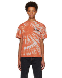 T-shirt girocollo effetto tie-dye arancione di Aries