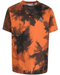 T-shirt girocollo effetto tie-dye arancione di Armani Exchange