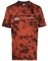 T-shirt girocollo effetto tie-dye arancione di C.P. Company