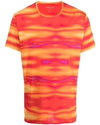 T-shirt girocollo effetto tie-dye arancione di Derek Rose
