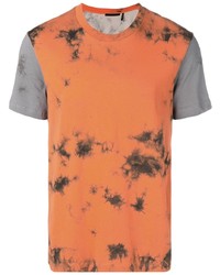 T-shirt girocollo effetto tie-dye arancione di Helmut Lang
