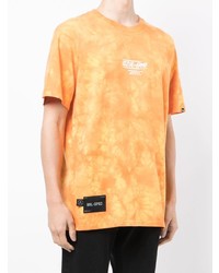 T-shirt girocollo effetto tie-dye arancione di Izzue