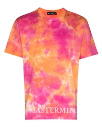 T-shirt girocollo effetto tie-dye arancione di Mastermind Japan