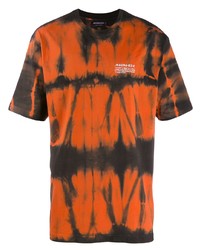 T-shirt girocollo effetto tie-dye arancione di Mauna Kea