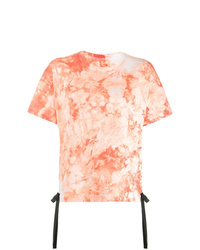 T-shirt girocollo effetto tie-dye arancione di Sacai