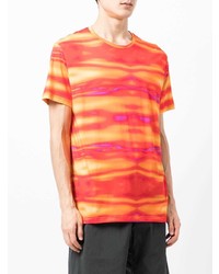 T-shirt girocollo effetto tie-dye arancione di Derek Rose