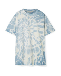 T-shirt girocollo effetto tie-dye azzurra