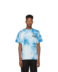 T-shirt girocollo effetto tie-dye azzurra