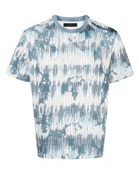 T-shirt girocollo effetto tie-dye azzurra di Amiri