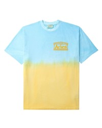 T-shirt girocollo effetto tie-dye azzurra di Aries