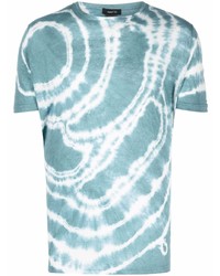 T-shirt girocollo effetto tie-dye azzurra di Avant Toi