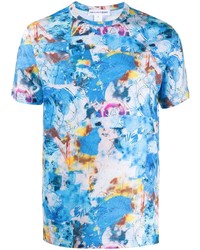 T-shirt girocollo effetto tie-dye azzurra di Comme Des Garcons SHIRT
