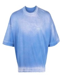 T-shirt girocollo effetto tie-dye azzurra di Domenico Formichetti