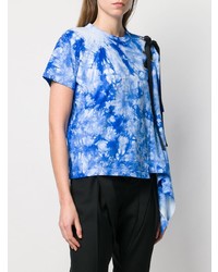 T-shirt girocollo effetto tie-dye azzurra di Sacai