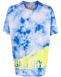 T-shirt girocollo effetto tie-dye azzurra di GALLERY DEPT.