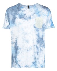 T-shirt girocollo effetto tie-dye azzurra di Giorgio Brato