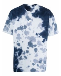 T-shirt girocollo effetto tie-dye azzurra di Nike