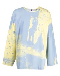T-shirt girocollo effetto tie-dye azzurra di Oamc